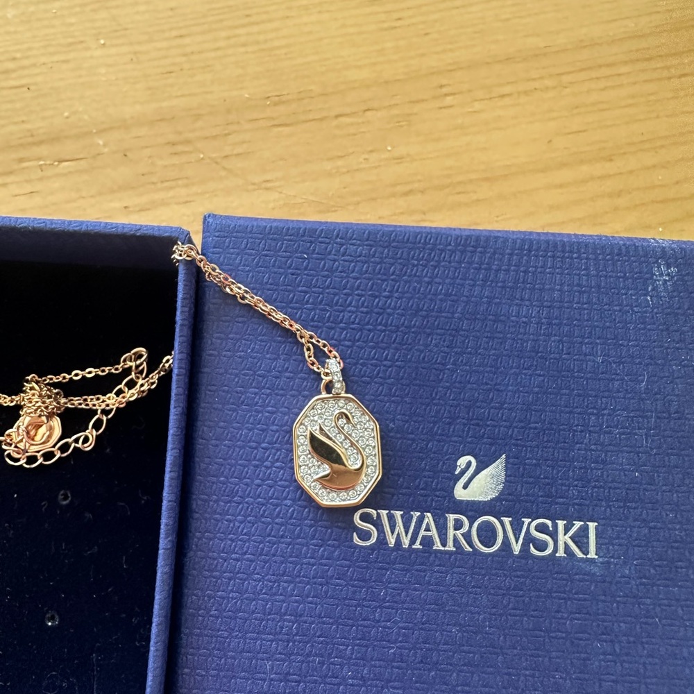 Swarovski Rose Gold Necklace with Crystal Pendant